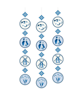 Delftsblauw Hangdecoratie 1,2m 3st